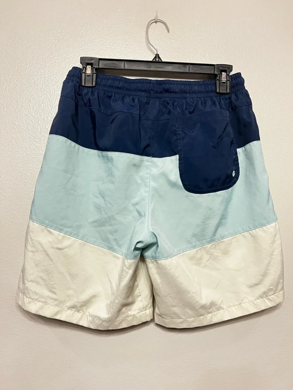 Nike Men’s Navy/Light Blue/White Colorblock Lined Flow Shorts Retro Y2K Sz Small